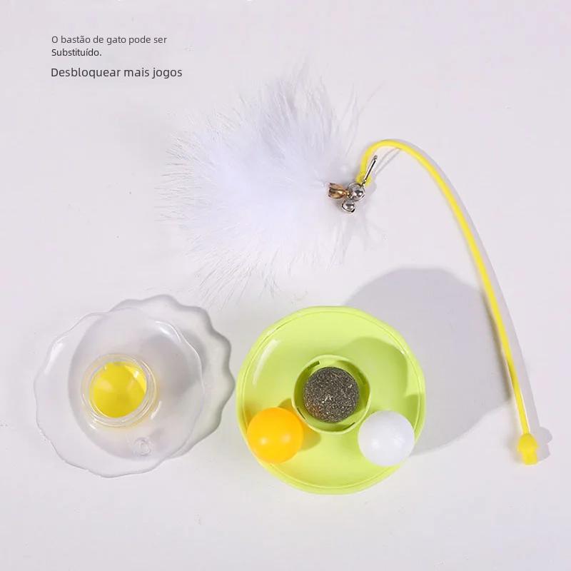 Katzen-Spielzeug zum Necken Selbsthoch Nicht Umfallen Haustierball Abnehmbarer Stab Feder Kratzball Minze Haustierbedarf Katzenspielzeug interaktiv