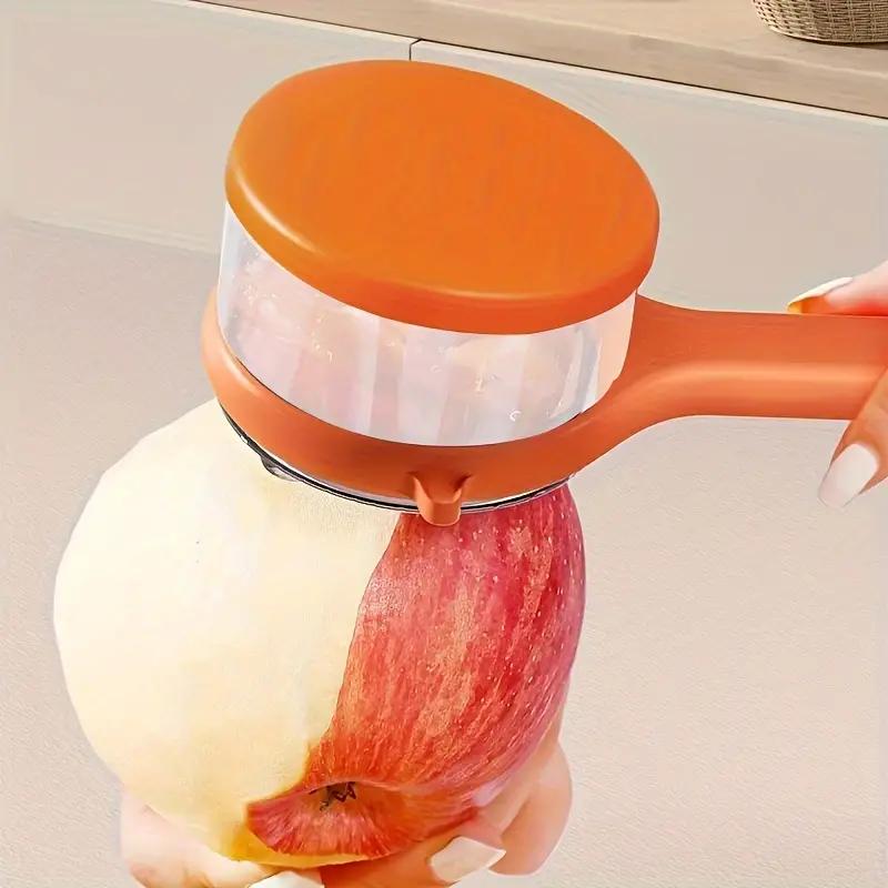 Multifunctional Fruit and Vegetable Peeler with Storage Box - Serrated Blade, Durable Plastic, Kitchen and Dorm Essential