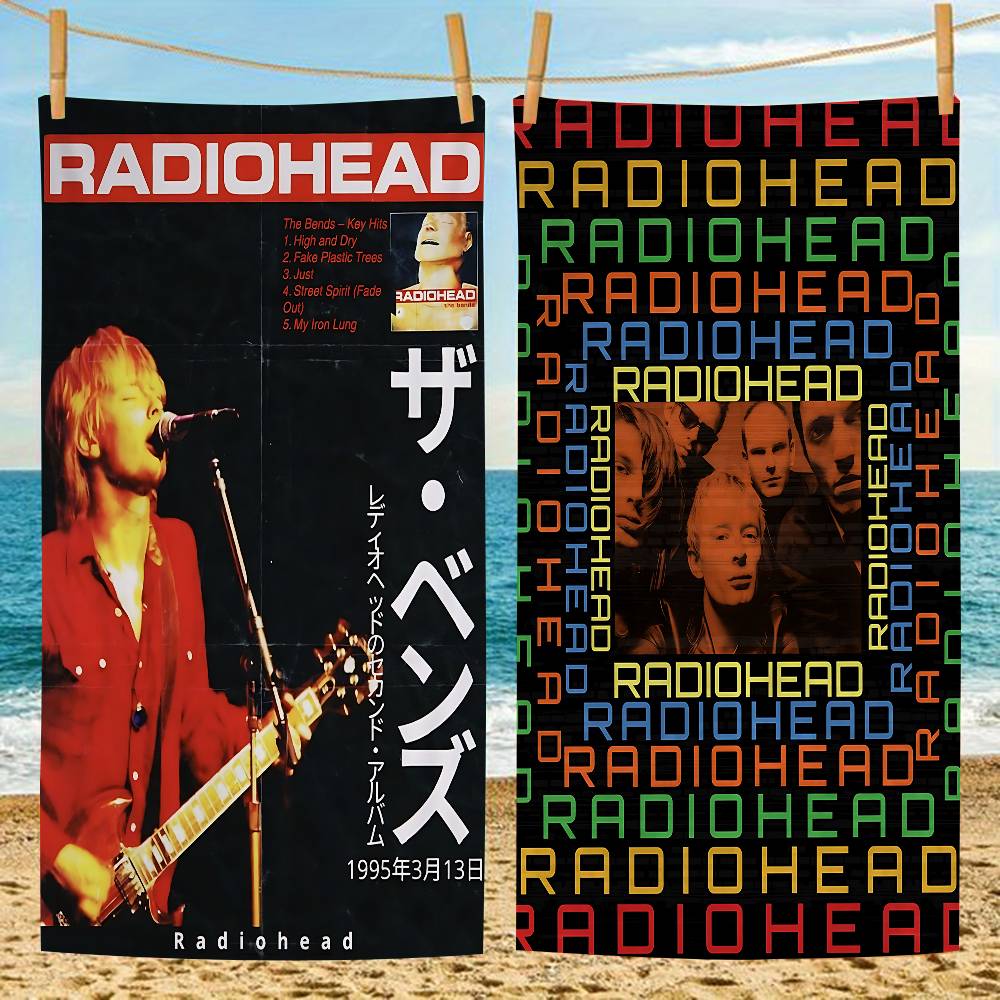 Rock Band Radiohead Bath Towel Microfiber Soft Water Absorbing Breathable For Girl Kids Decorative Cartoon Beach Towel