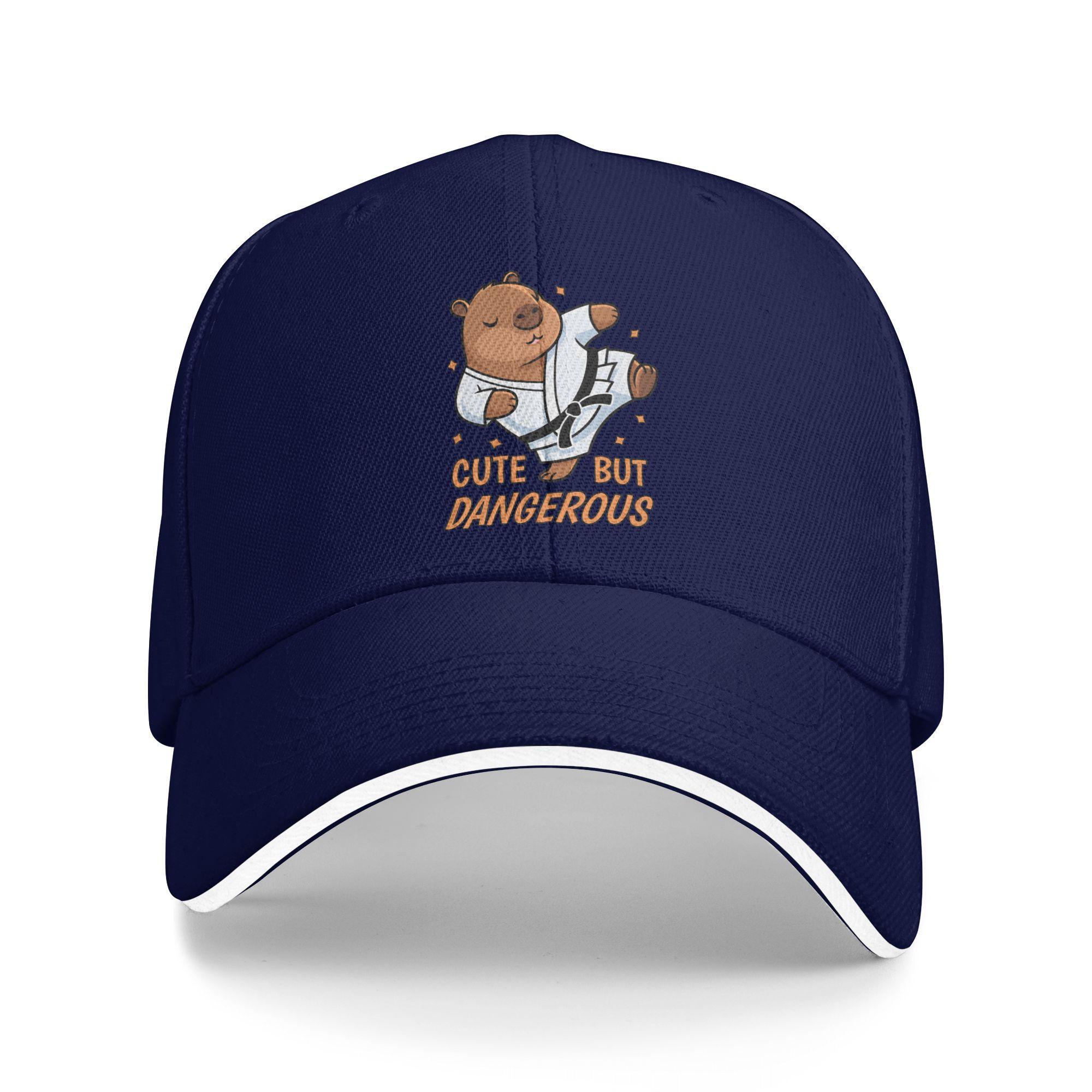 Capybara Cute But Dangerous Baseball Cap  Tennis Skate y2k Retro Design Sun Trucker Hat Unisex Men Sunscreen Baseball Caps One Size