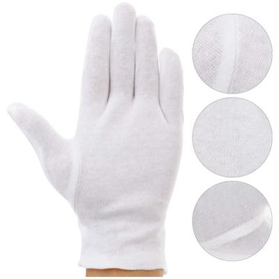 24PCS White Cotton Work Gloves for Dry Hands Ceremonial Handling Film Jewelry Silver Inspection Gloves Household Cleaning Tools