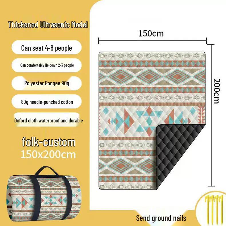 Thickened Moisture-Proof Outdoor Mat: Lawn, Picnic, Beach & Camping