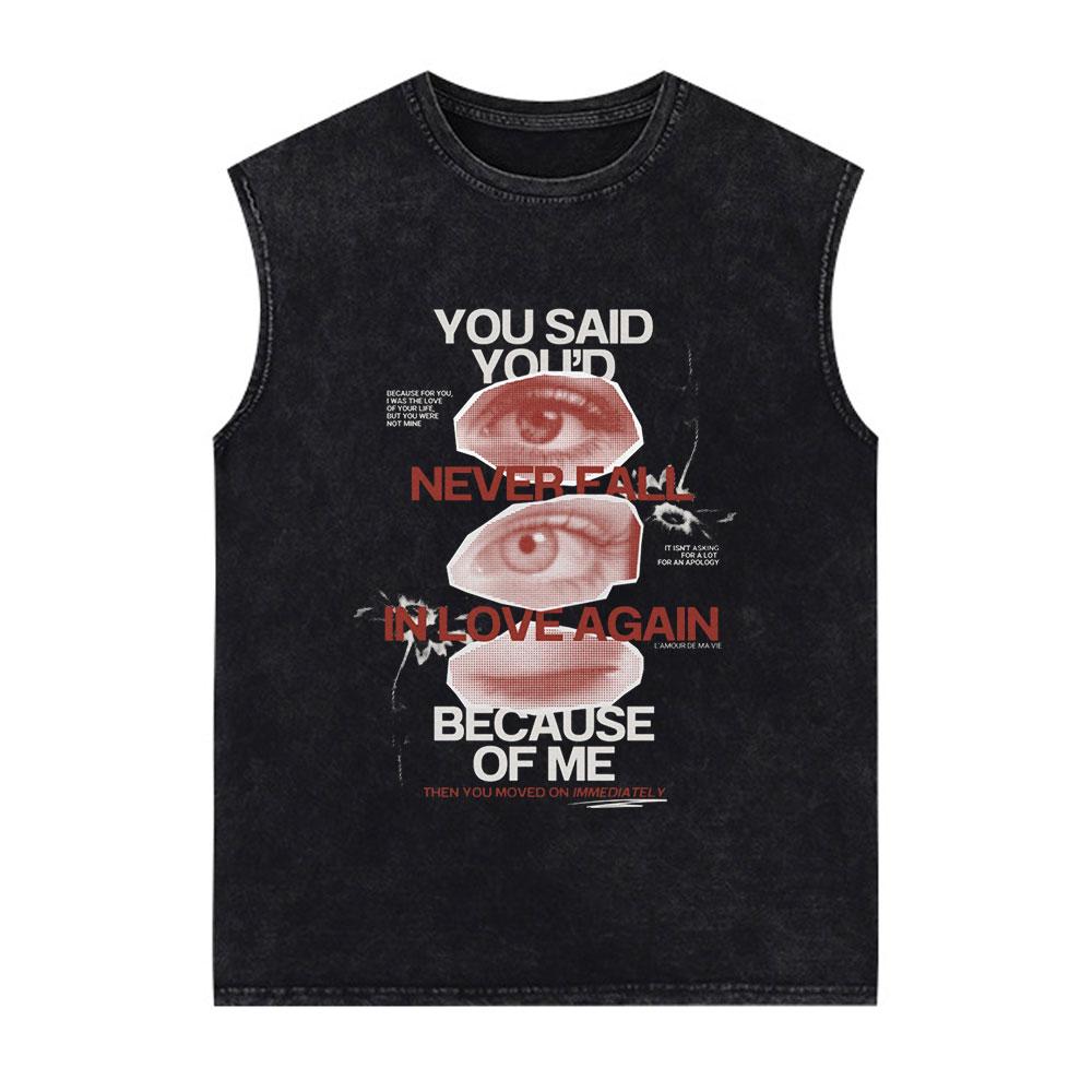 Hit Me Hard and Soft Tour Vintage Tvättade Linne Herr Damer Väst Bomull Lös Ärmlös T-shirt