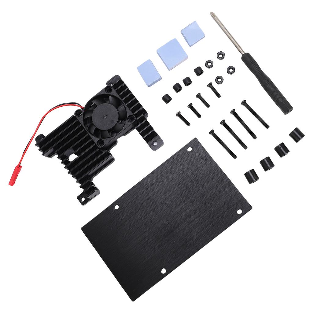 Gehäuse für Entwicklungsboard passend für Orange Pi 3B Gehäuse aus Aluminiumlegierung mit passivem Kühlventilator