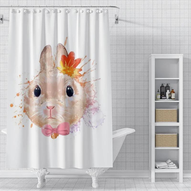 Home Shower Curtains For Bathroom Waterproof Fabric Bathroom Curtains Anime Animal Style Modern Shower Curtain 180X200 90X180