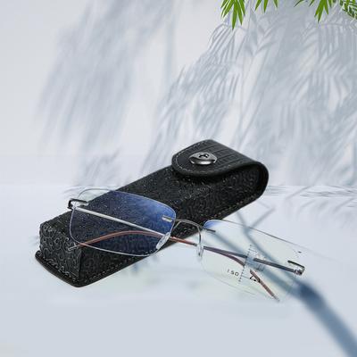 Klassisches Presbyopie-Brillenetui aus Leder für Damen, elegante Brillenbox aus Leder, geeignet für schmalere Brillen, Sonnenbrillenetui