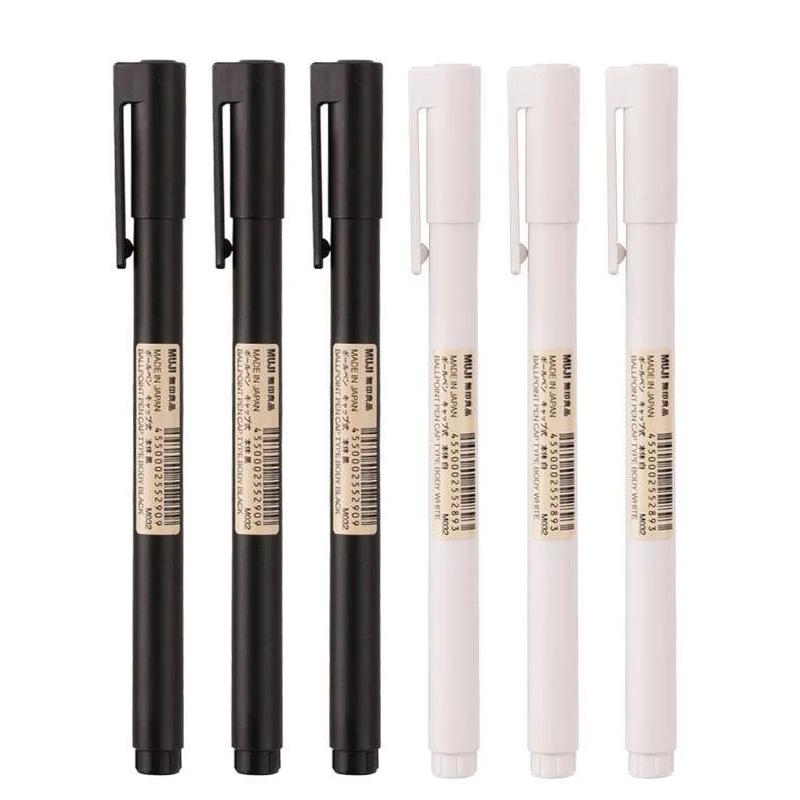 

Гелевая ручка 0,5 мм Черная/Белая Черные чернила Пуля MUJI Гелевая ручка Сменный набор стержней для школьных и офисных принадлежностей Письменные канцелярские товары 0.5mm