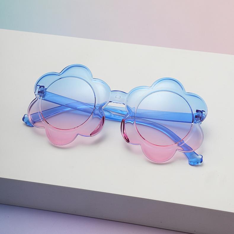 New one-piece color children's sunglasses round frame children's glasses sun protection baby sunflower sunglasses