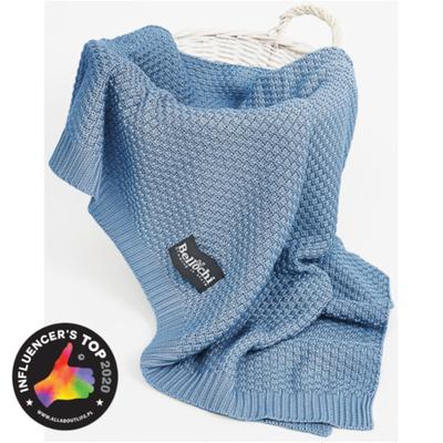 Bamboo Blanket Blue Star, 100x80 Cm, Blue