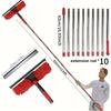 425cm Chenille Glass Wiper Set with Long Handle and Adjustable Length Scraping 2-in-1 Glass Wiper.