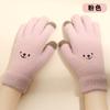 Women's autumn and winter plush knitted gloves warm and cold-proof plush imitation mink cartoon cute touch screen fashion