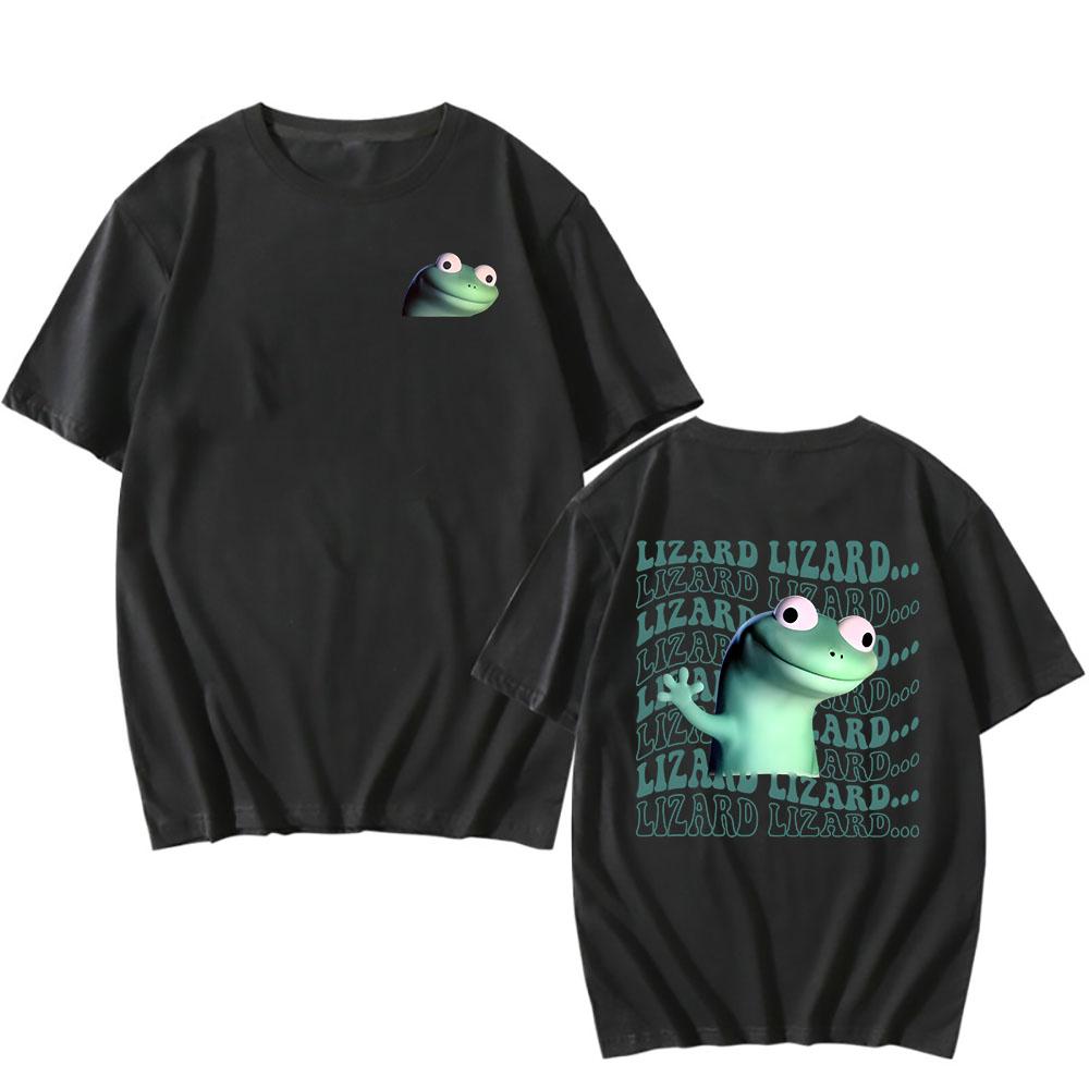 Women Tees Lizard Meme Funny Graphic T-shirt Casual Short Sleeve Cotton Tshirts Unisex Streetwear Cartoon Printing T Shirt