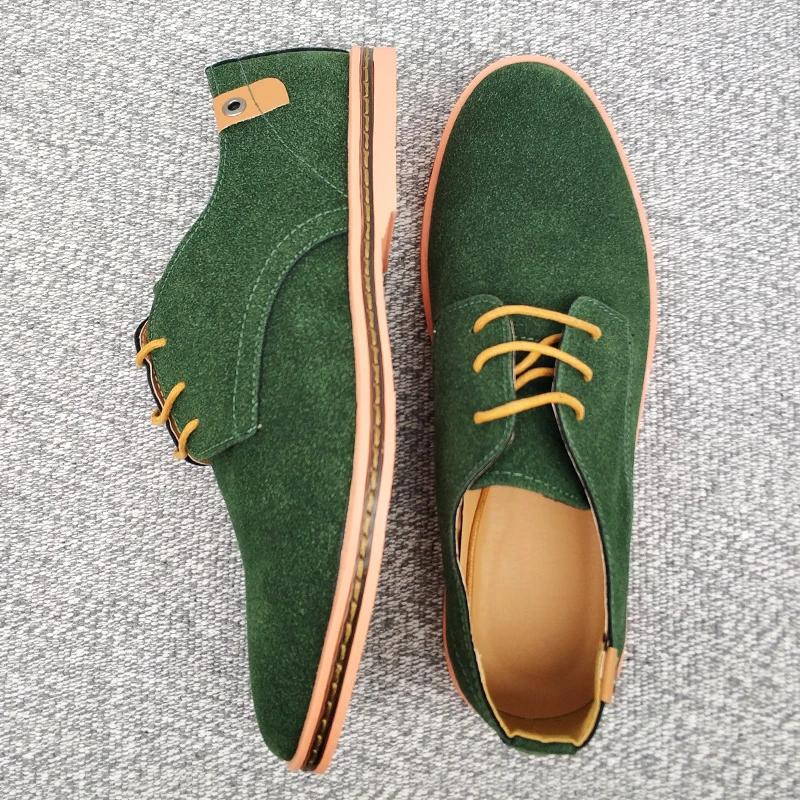 2025 Spring Suede Leather Men Shoes Oxford Casual Shoes Classic Sneakers Comfortable Footwear Dress Shoes Large Size Flats