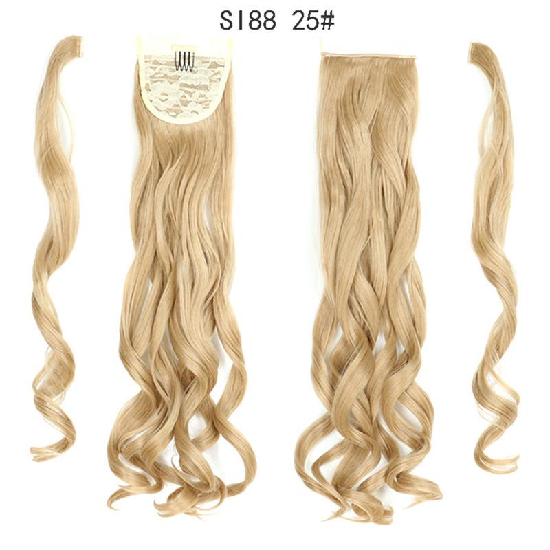 LISI HAIR Long Ponytail Synthetic Wig Pack In Clip Hair Extension Ombre Black Gold Brown Ponytail