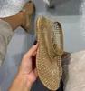 Fashion 2025 New Women Luxury Brand Round Toe Flat Bottom Sandals Summer Hollow Short Boots Water Diamond Sexy Flat Bottom Shoes Sandals