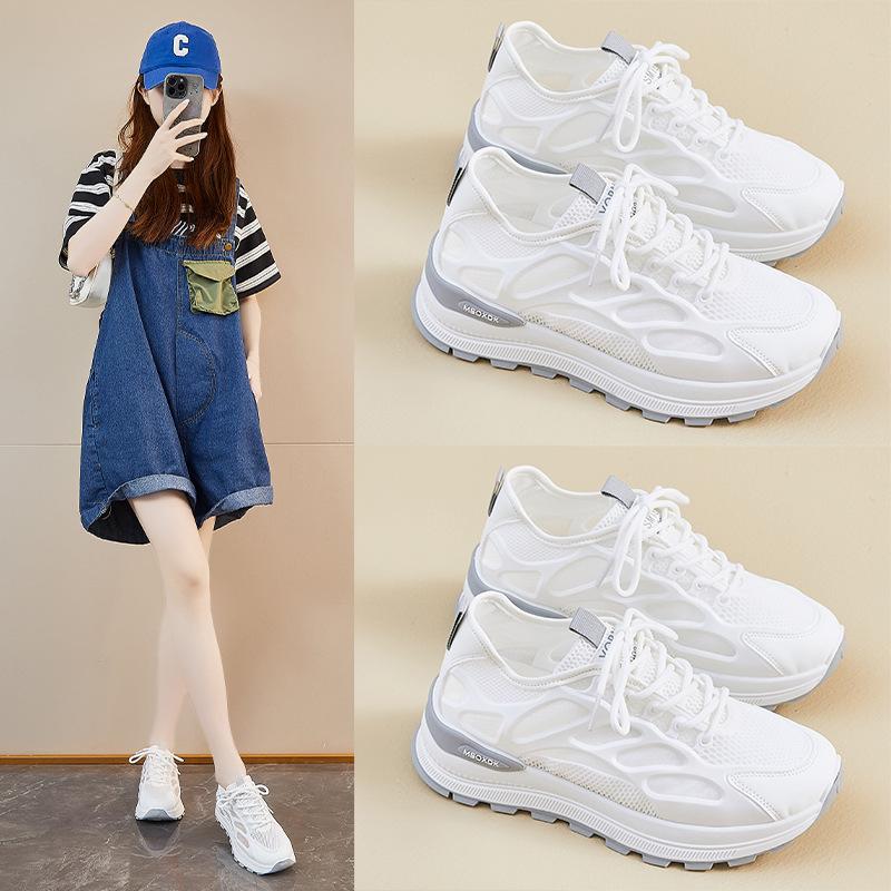 Nové dámské tenisky pro léto Studentské sportovní a volnočasové Síťovina Prodyšné Silná podrážka Výška