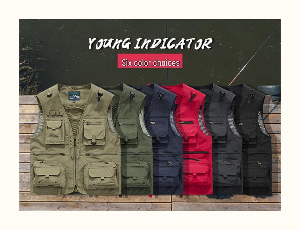 Bedruckte Outdoor-Arbeitsweste mit mehreren Taschen für den Sommer