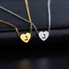Cazador Arabic Letter Mini Heart Necklace for Women Stainless Steel Arab Alphabet Pendant Choker Chain Necklaces Jewelry 2026