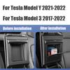 For Tesla Model 3 Y 2019~2025 Car Center Console Armrest Case Button Hidden Keys Card Storage Box Kit Organizer Case Accessories