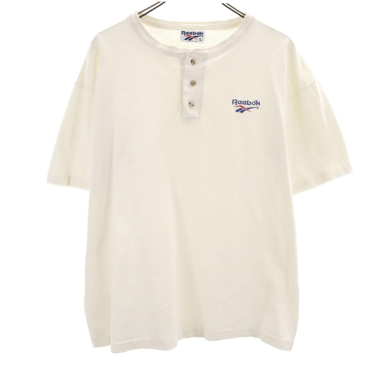 

Reebok 90s Old Five-quarter sleeve Henry Neck Cut L Single stitch Men s Used