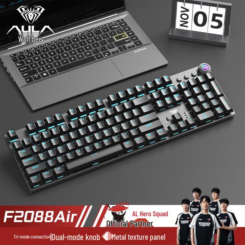 AULA F2088Air 104-Key Triple-Mode Mechanical Keyboard
