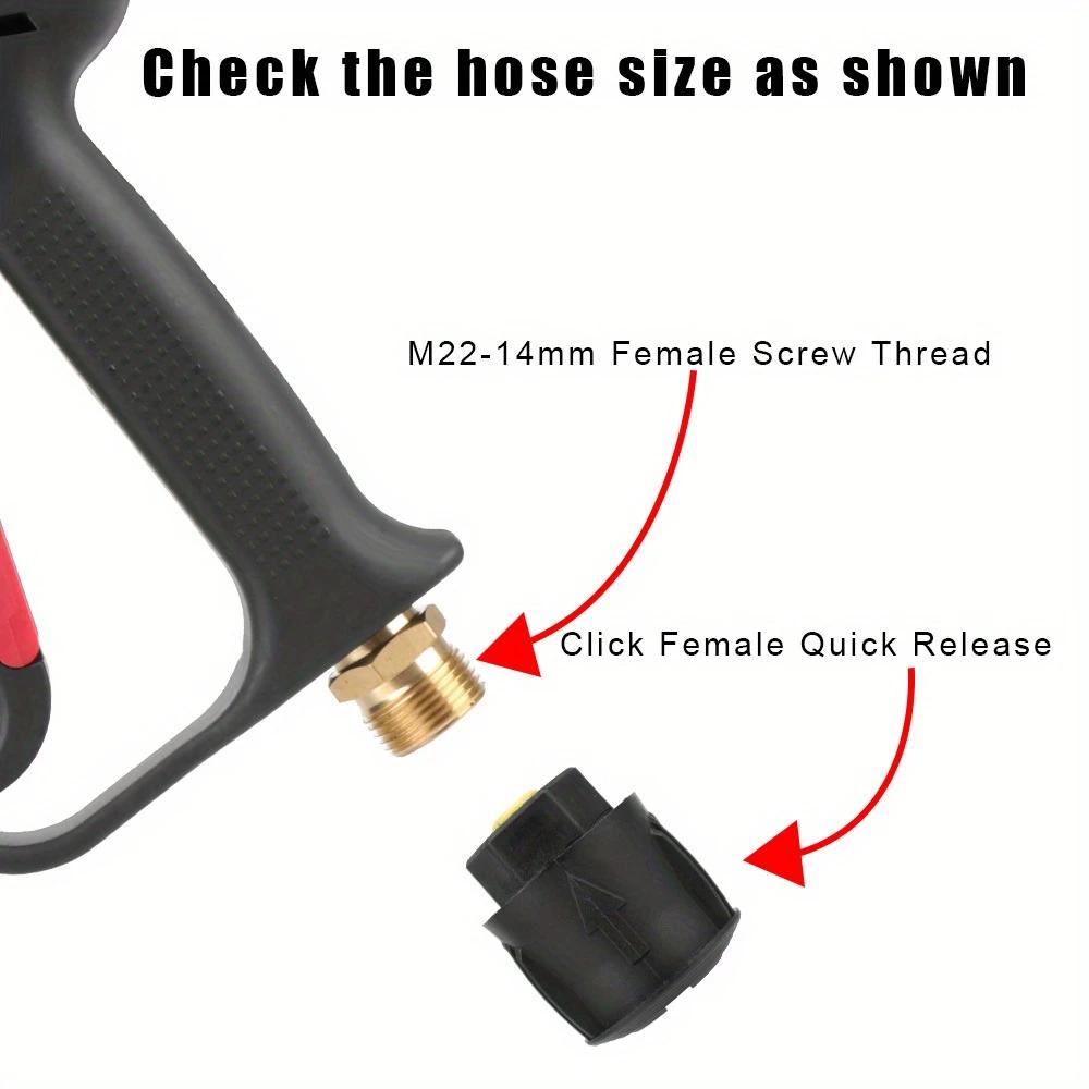 4000PSI Car Wash Pressure Gun - 5 Color Quick Connect Nozzle Kit with M22-14 Adapter for Kärcher/Nilfisk
