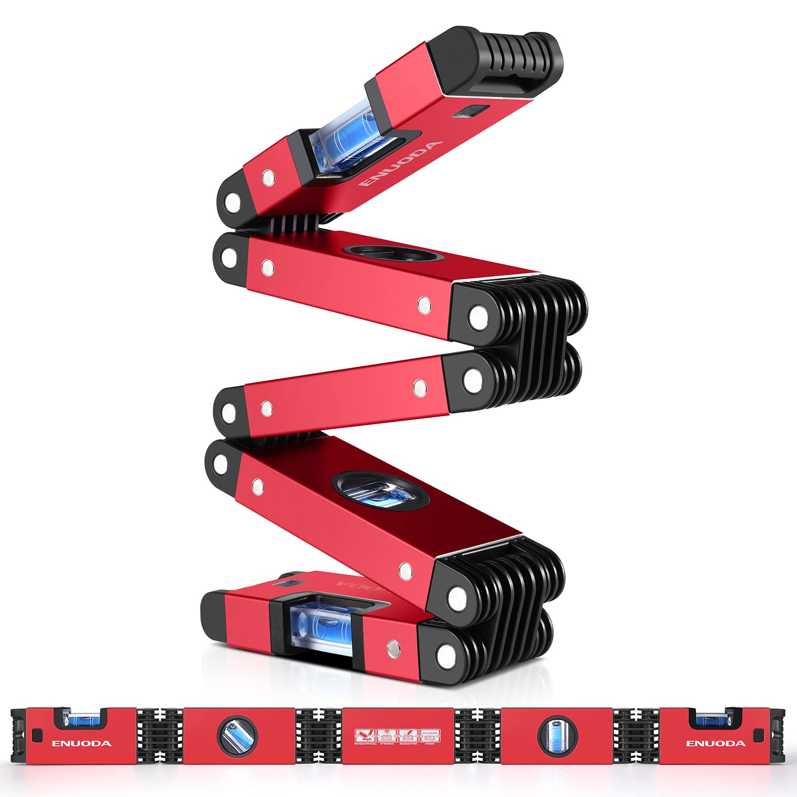 

ENUODA Folding Torpedo Measuring Tool for Measurement Level, 710mm, Level, Magnetic, Multi-Function Level, Craftsmen, Plumbers, Carpenters,