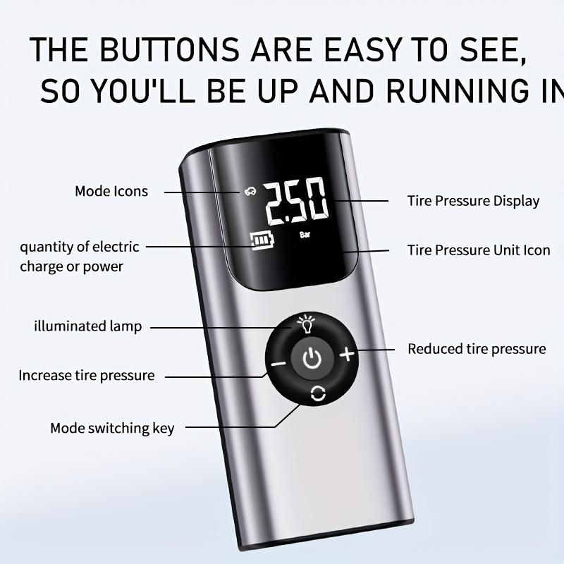 Portable Car Air Pump Electric Tire Inflator Air Compressor Intelligent Digital Tire Inflator For Car Motorcycle Bicycle Ball