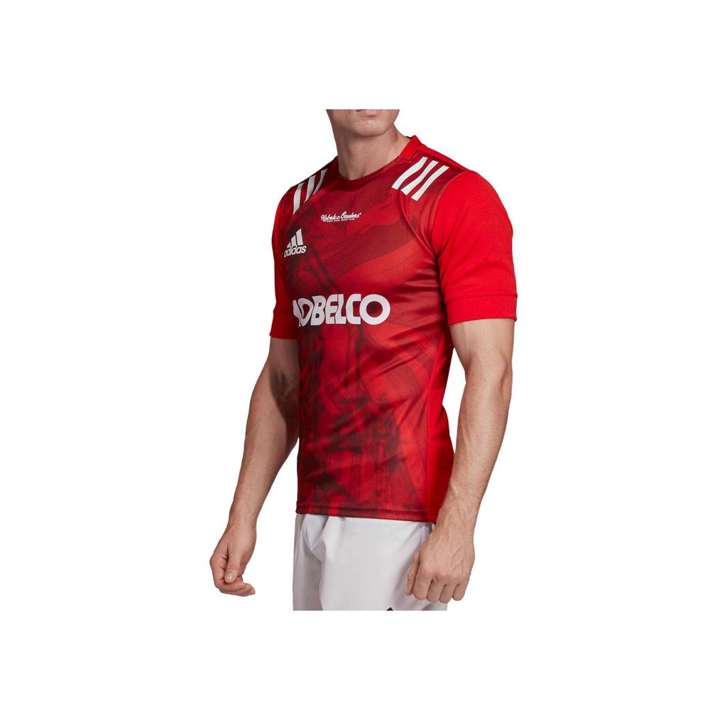 Adidas Logo Print Gestreift Schnelltrocknend Schwergewicht Amerikanischer Vintage Kurzarm T-Shirt Herren Oberteile Rot FK0784