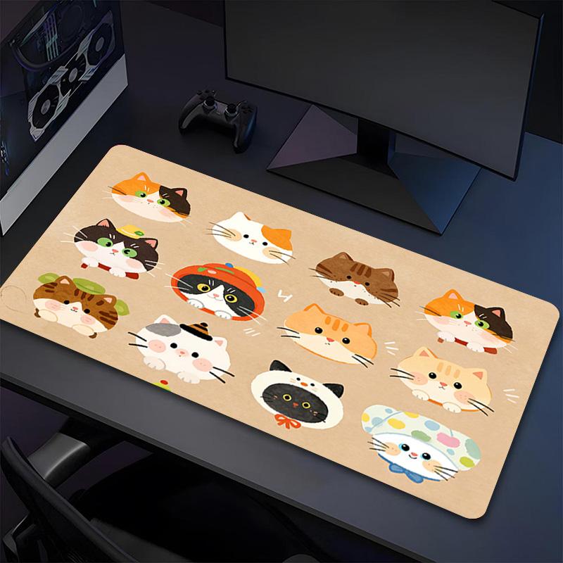 Cat Collection Xl Gaming Mouse Pad Nonslip Rubber Base Stitched Edge Waterproof Desk Mat For Pc Laptop Gamer Office Computer Accessories C927161