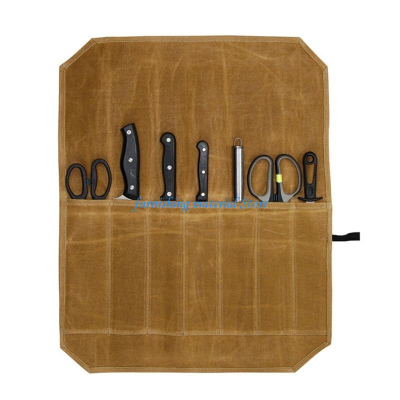 Y5GD Strong Durable Waterproof Knife Storage Bag Precise Fine Thread 7 Knife Slots