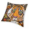 King Of The Jungle Tiger Square Pillowcase Polyester Linen Velvet Creative Zip Decor Pillow Case Home Cushion Cover
