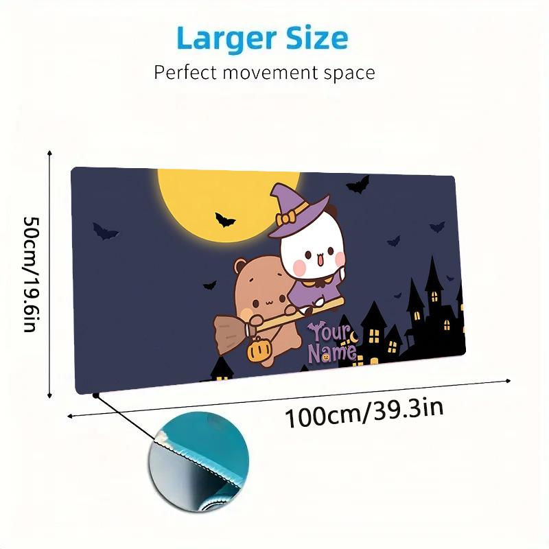 Peache Goma Custom Name Large Size Mouse Pad Large Gaming Table Cushion Non-slip Laptop Tablet Big Mousepad XXL Mat Mini PC Playmat With Lock Edge