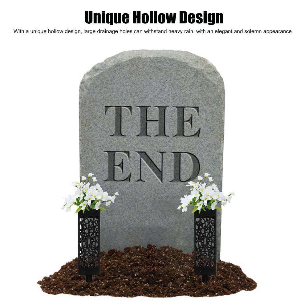 Hollow Design Grave Flower Vase Chinese Style Garden Vase Stable Cemetery Vase Outdoor Use
