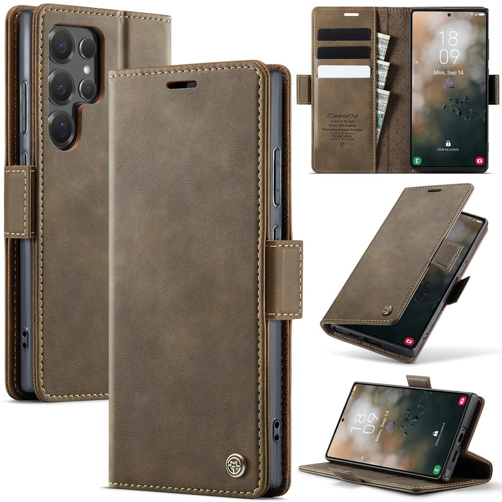Wallet Card Leather Flip Case For Samsung Galaxy S25 S24 S23 S22 Note 20 Ultra Coque Magnetic Stand Shockproof Cover