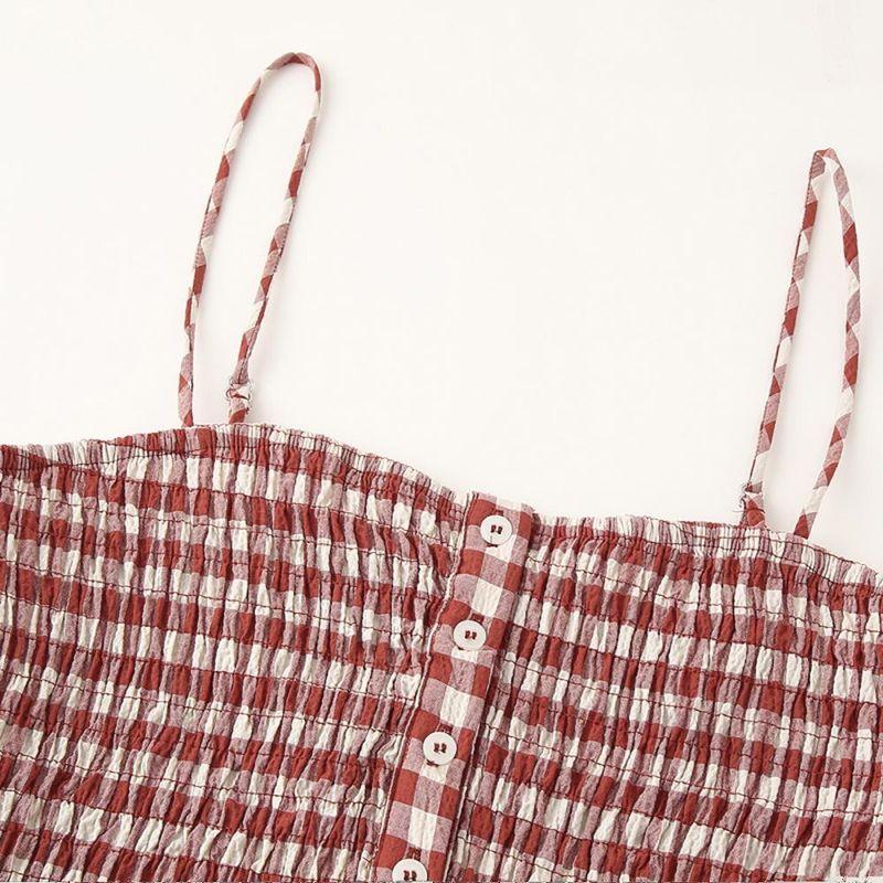 Kaslead New Arrival Women's Clothing Fashion Style Fashion Minimalist Plaid Short Top Skirt 4661078 3152417