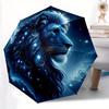 1pc Starry Sky Majesty Lion Pattern Automatic Umbrella is Fashionable and Good-Looking,  Suitable for Travel and Daily UseN087