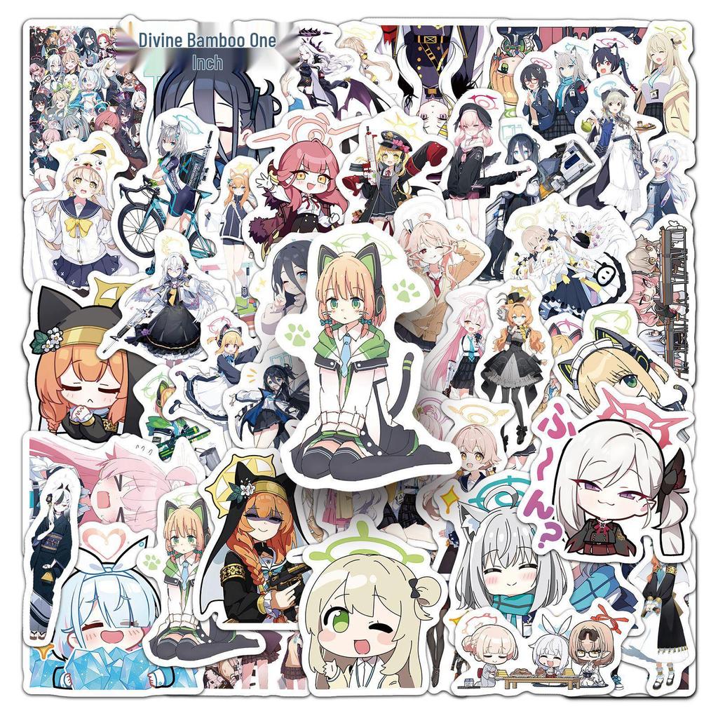 50 Game Blue Archive Stickers: Waterproof Cartoon Characters for Phone Cases