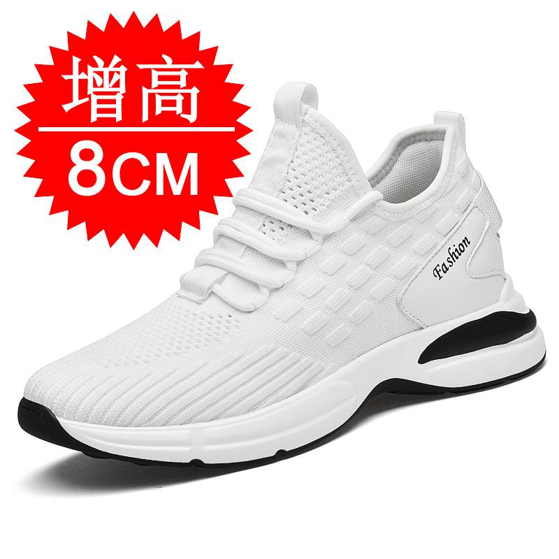 Nuove Scarpe per Aumentare l'Altezza da Uomo 6 8 10 cm Sneakers con Rialzo Invisibile Uomo Rete Traspirante Scarpe Casual Bianche Sneakers da Uomo