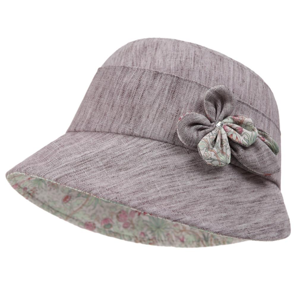 New Wide Brim Bucket Hat Flower Design Breathable Fabric Sun Hat Foldable Wide Brim Hat Sun Protection