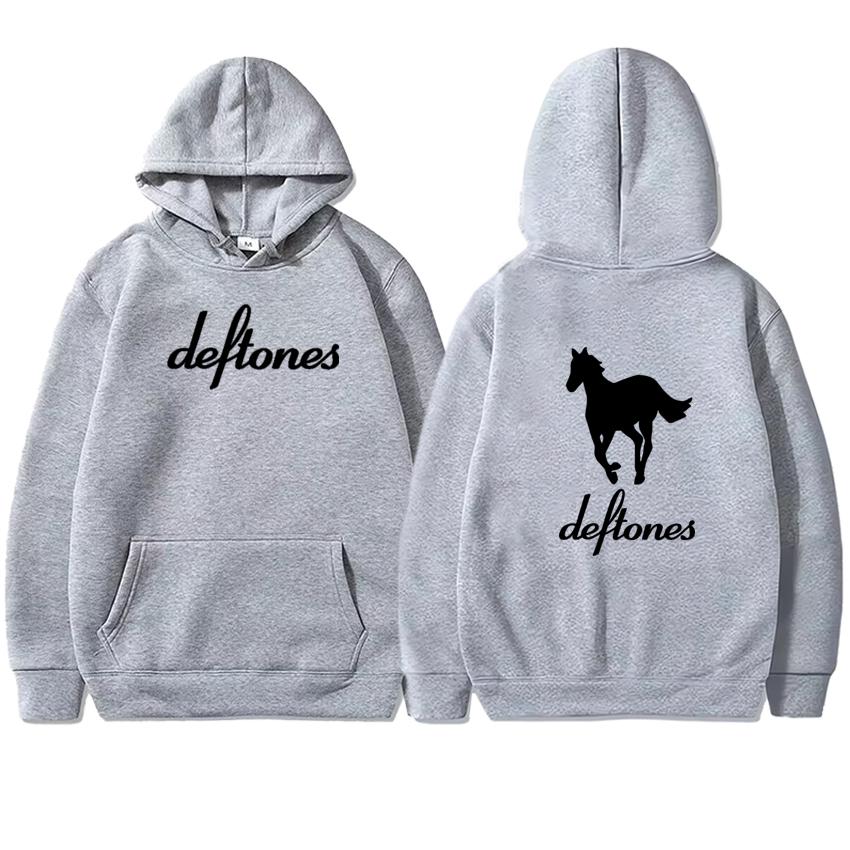 Fashion New Deftones White Horse Double Sided Print Hoodie Men Women Long Sleeve Fleece Sweatshirt Unisex Autumn Winter Pullover