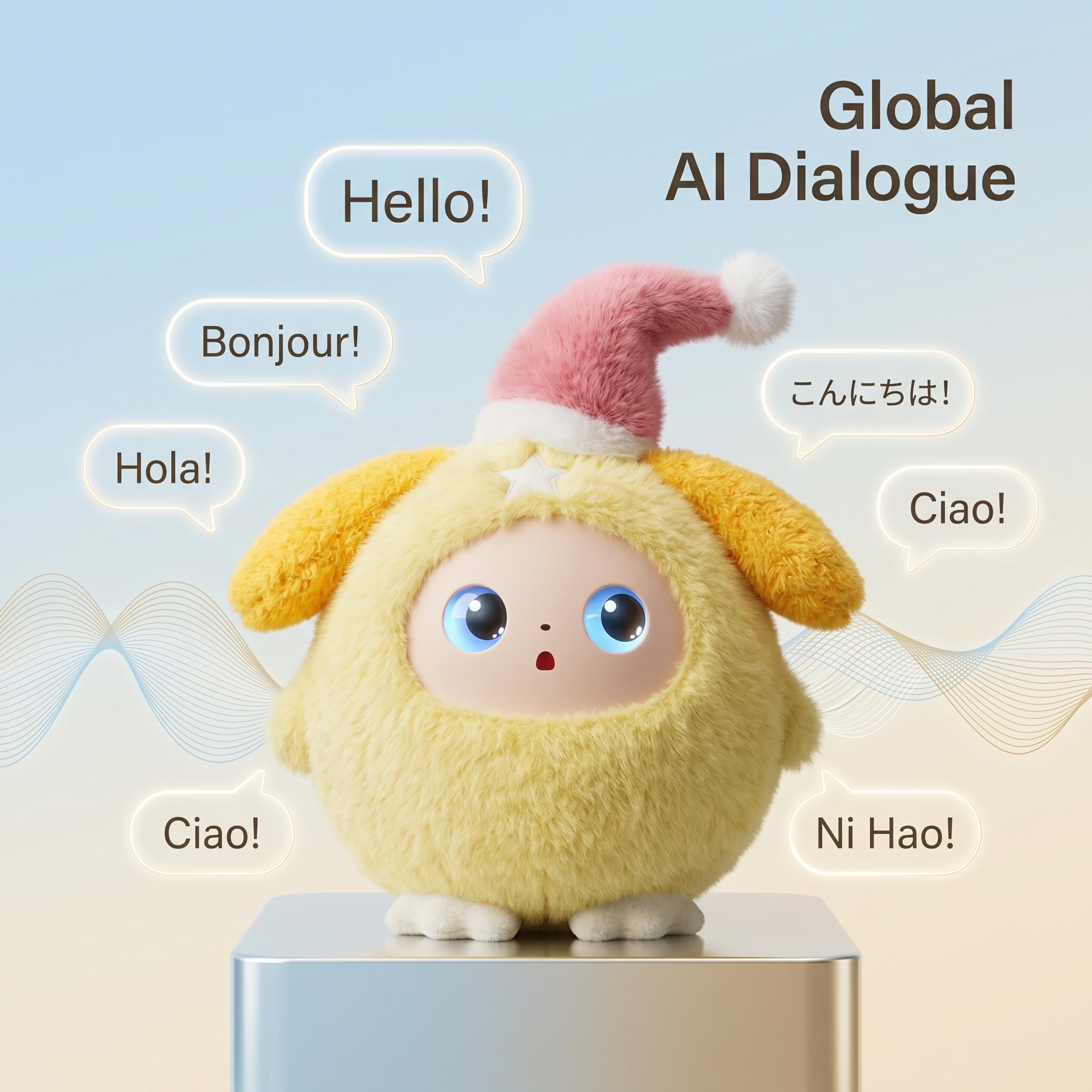 Cuteyeah Christmas Santa Hat Yellow Elf ChatGPT Powered AI Smart Voice Global Language Dialogue Plush Toy Customizable Kids жёлтый