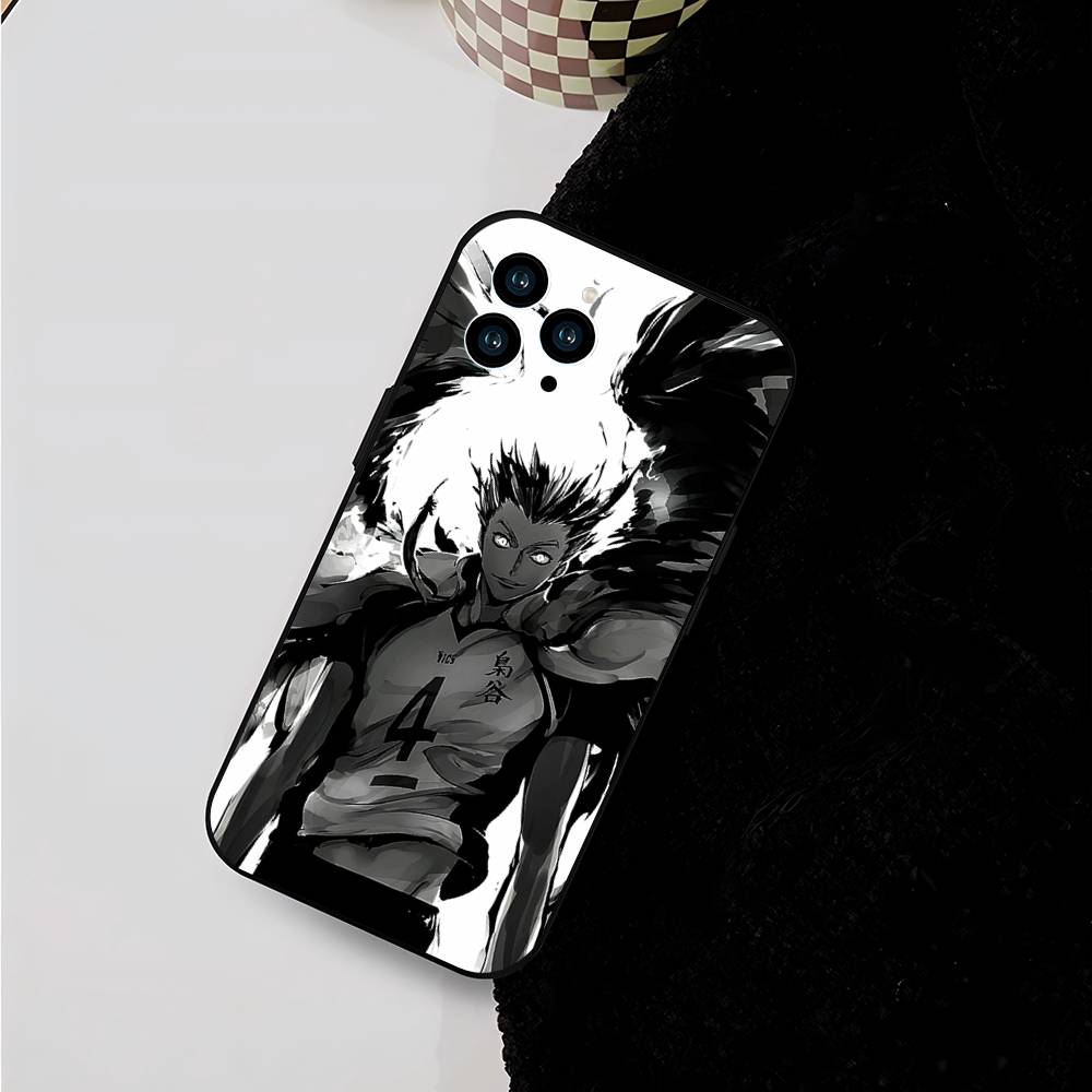 Custodia per Telefono Anime Kotaro Bokuto Per IPhone 17 Air 16 15 14 13 Pro Max 11 12 Copertura Nera in Silicone