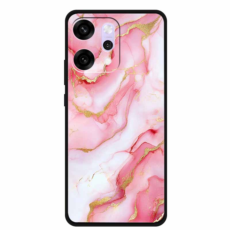 Funda de Dibujos Animados Para OPPO Reno 14 Pro Funda de Teléfono Suave de Silicona Para OPPO Reno14Pro Negra TPU Protectora Carcasa Trasera Mármol Para