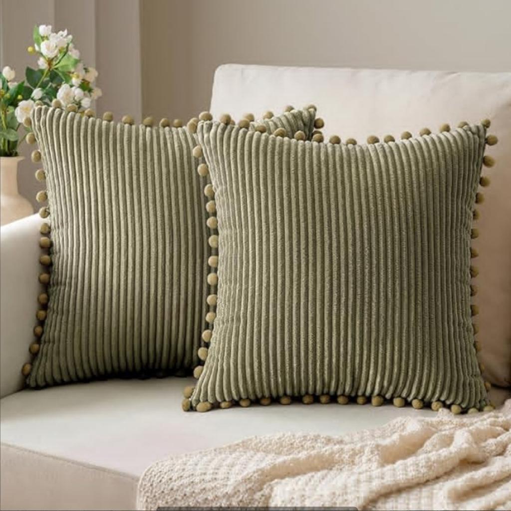 Boho-Stil Dekorative Kissenbezüge mit Bommeln 45x45cm Kissenbezüge Cord Kissenhülle Niedrig und Weich Quadratische Zierkissen