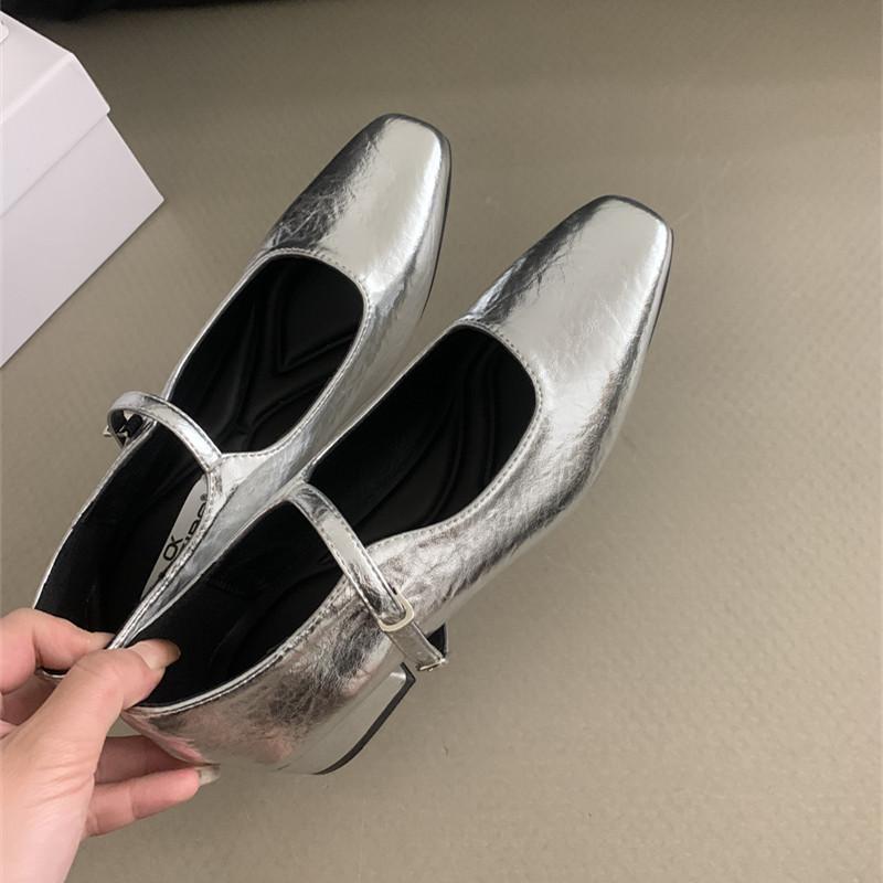 

Танцуем Осень Новые Женские Бархатные Балетки Квадратный Носок Мелкая Пряжка Женские Элегантная Подошва Туфли Балетки Повседневные Лоферы Обувь Muje 39 серебряный