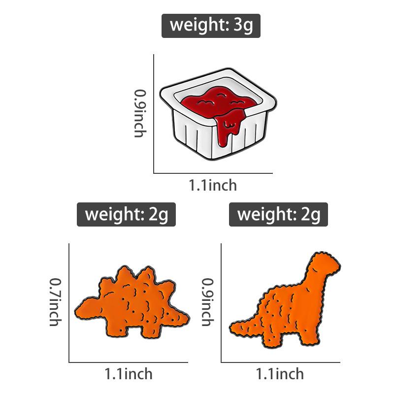 Cute Nugget Dinosaur Enamel Pins Custom Dinosaur Cookies Brooches Lapel Badges Clothes Animal Jewelry Gift for Kids Friends