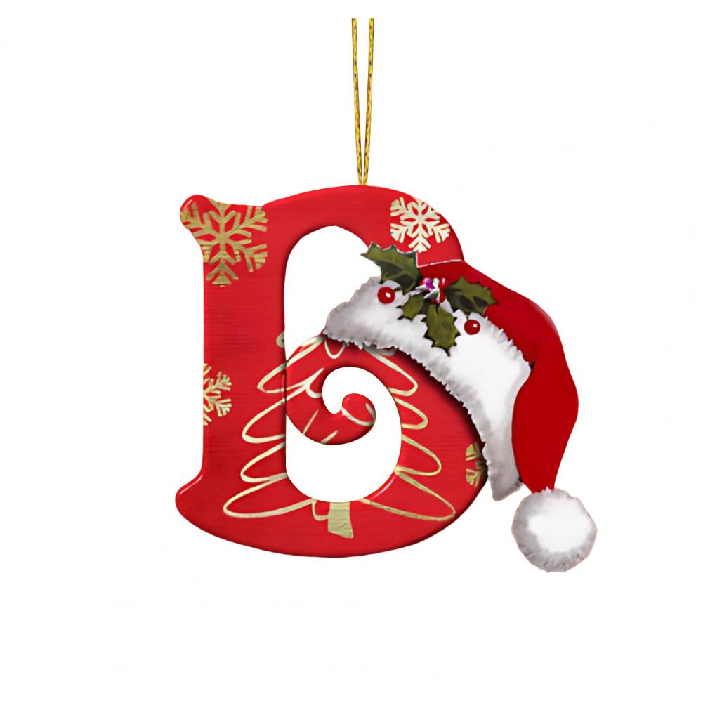Christmas Tree Letter Decorations Ornaments Set with Santa for Home Holiday