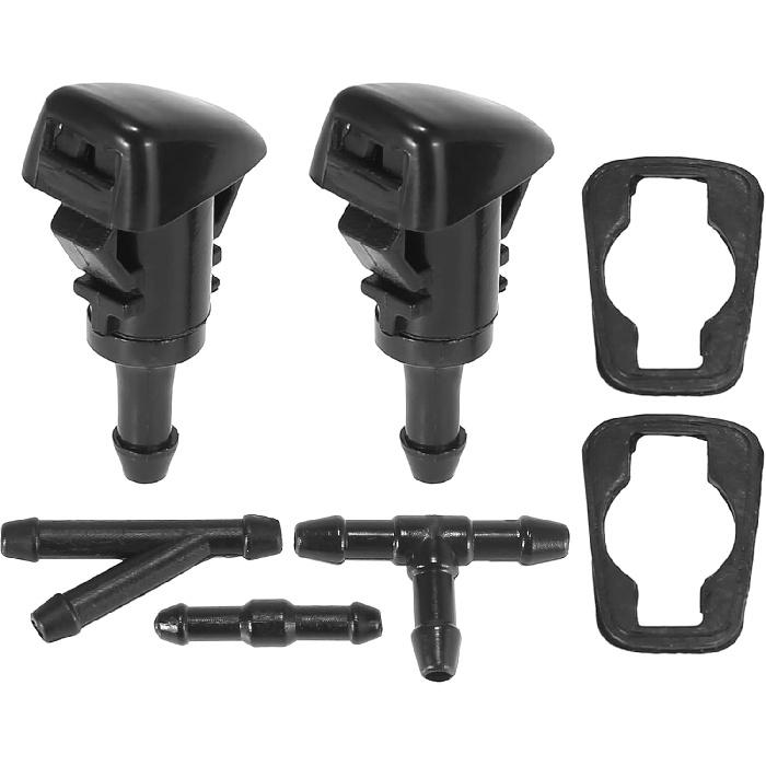 

ACROPIX Front Windshield Washer Nozzles Fit for Chrysler Town & Country with Hose Connector - Pack of 5 Black