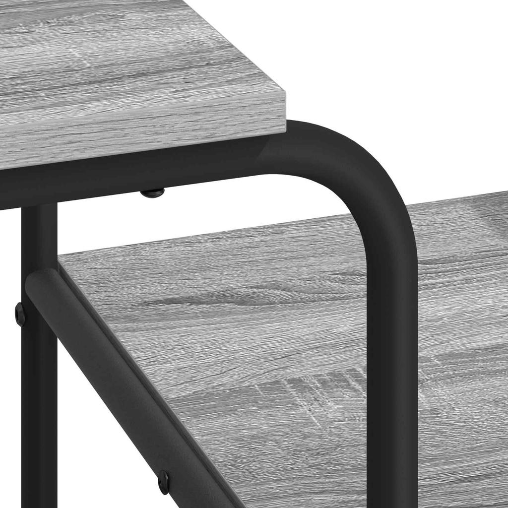 Desk with Storage Space Sonoma Grey 131.5 x 50 x 75.5 cm